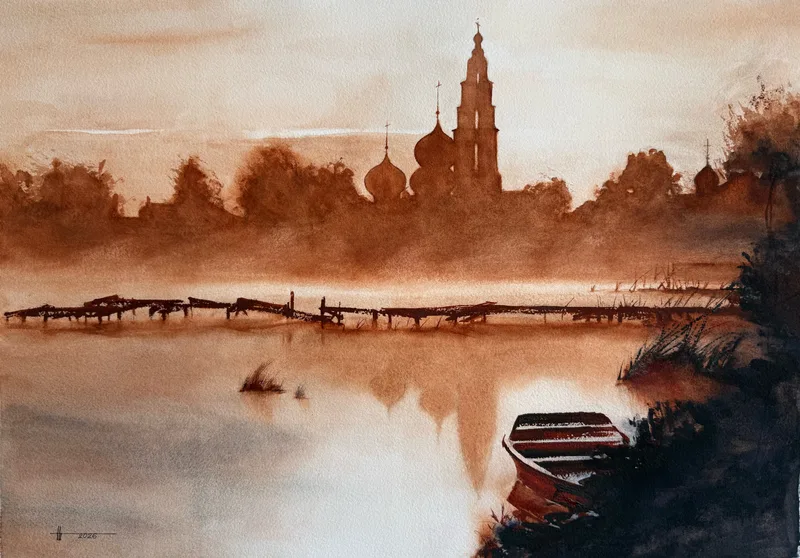 Dawn at the temple