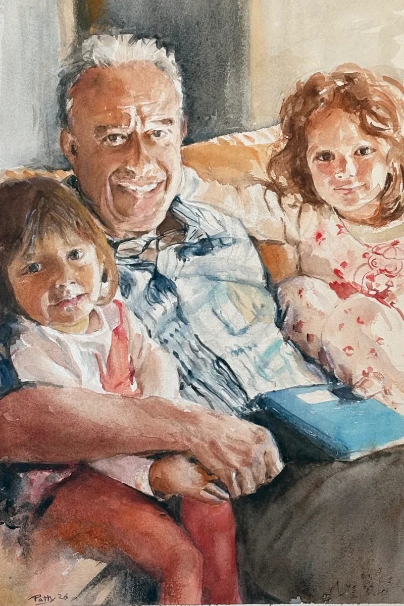 Grandfather and his granddaughters